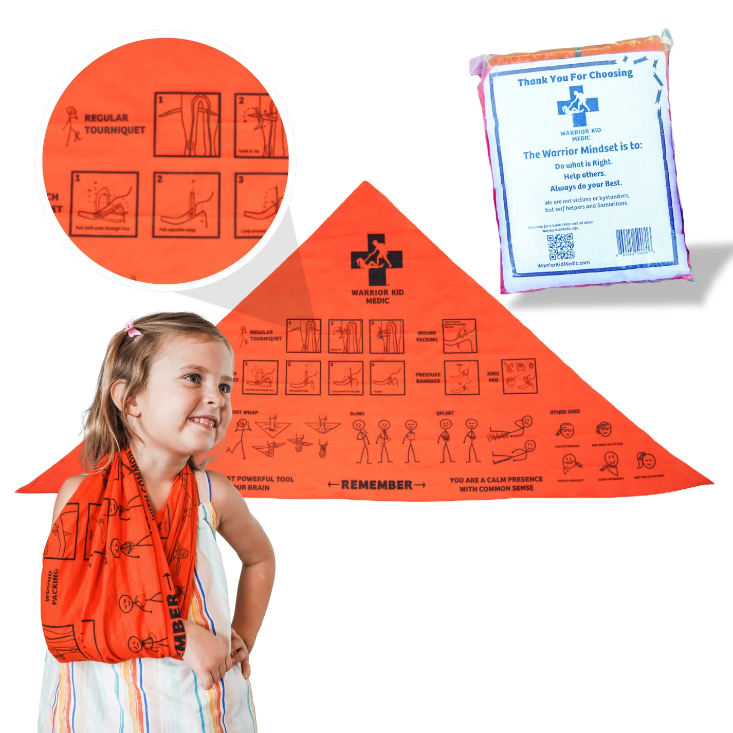 Warrior Kid Medic Multi-Tool Orange Triangular Bandage